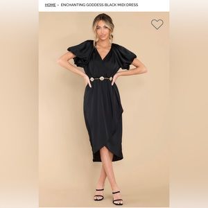 Red Dress Boutique ENCHANTING GODDESS BLACK MIDI DRESS Size Medium